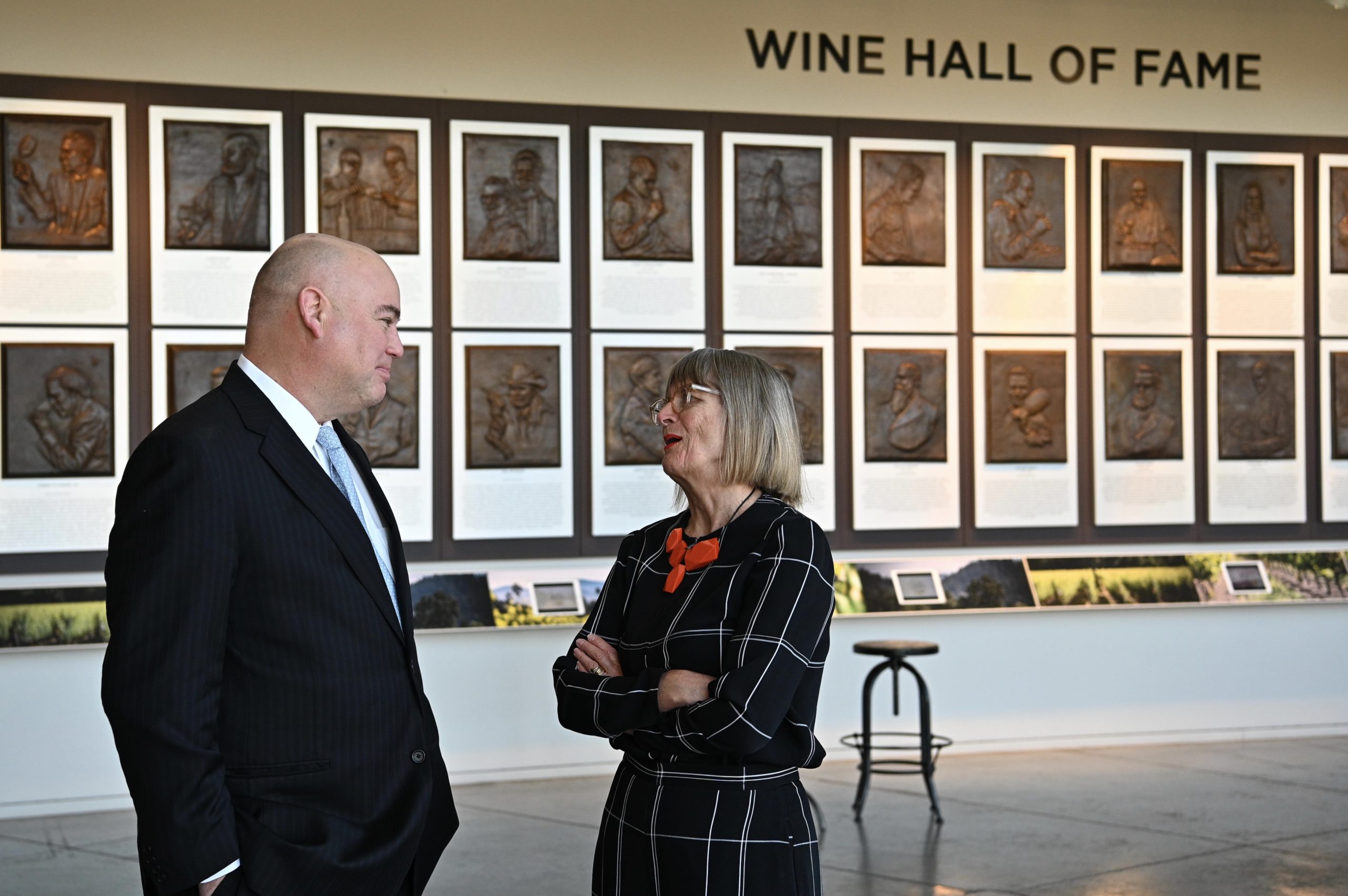 Bobby Koch and Jancis Robinson at COPIA's Hall of Fame