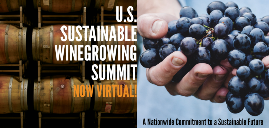 US Sustainable Winegrowing Summit Now Virtual Banner Logo