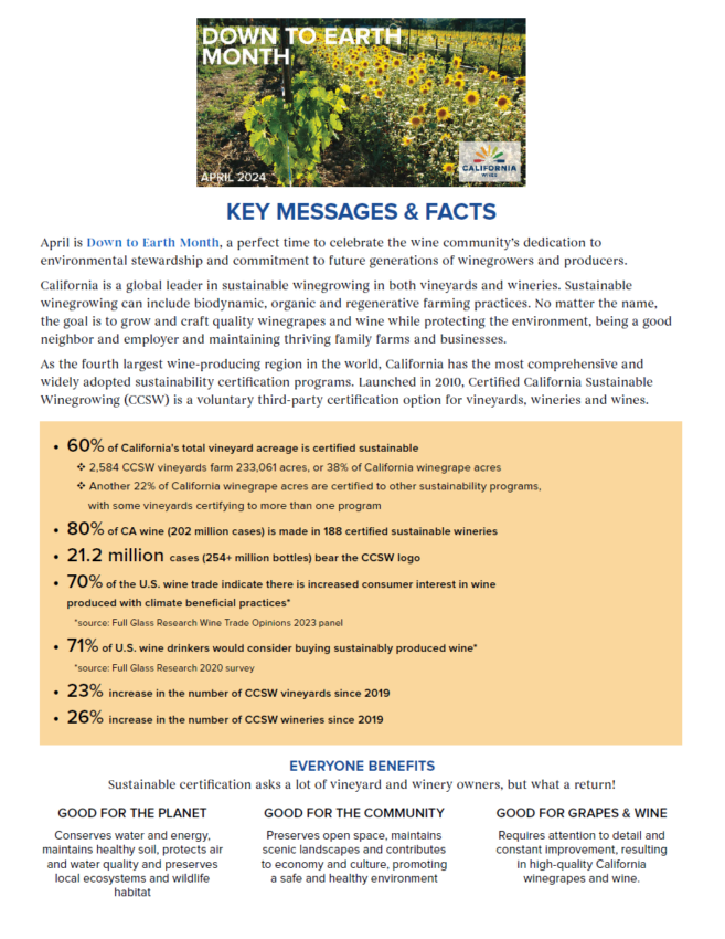 Image of Down to Earth Month Key Messages document